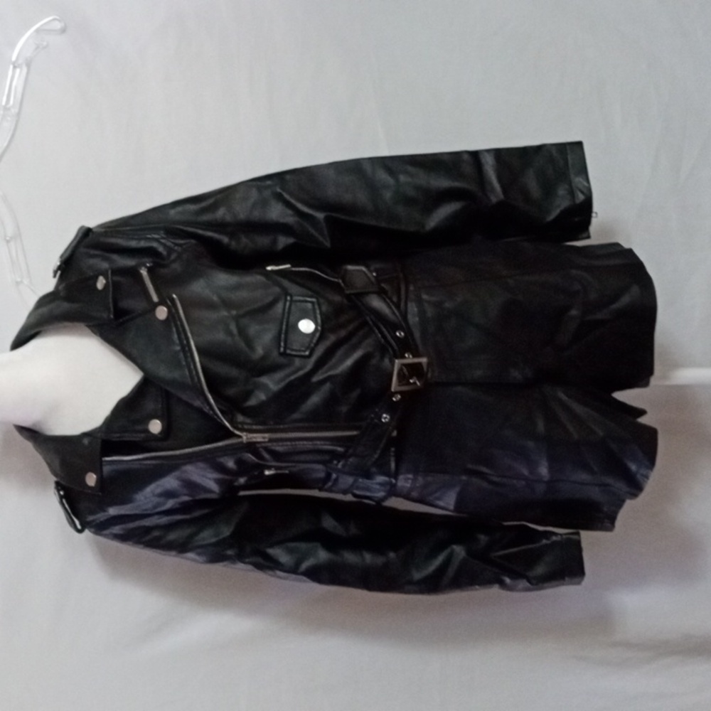 Fashion Nova Black Leather Moto Jacket & Shorts - Picture 9 of 15